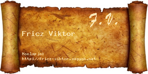 Fricz Viktor névjegykártya